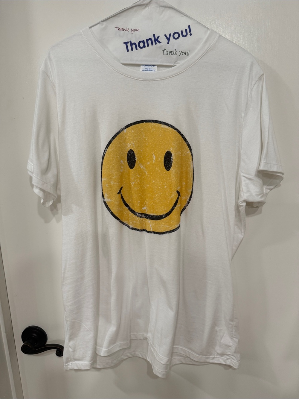 Women’s White Smiley Face Graphic Tee